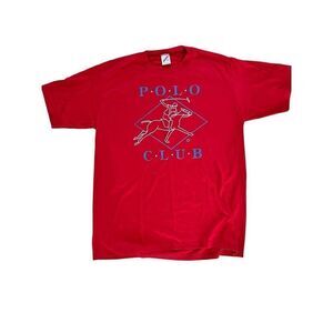 Vintage Red Polo Club T Shirt 80s/90s Men’s L Unisex Jerzees